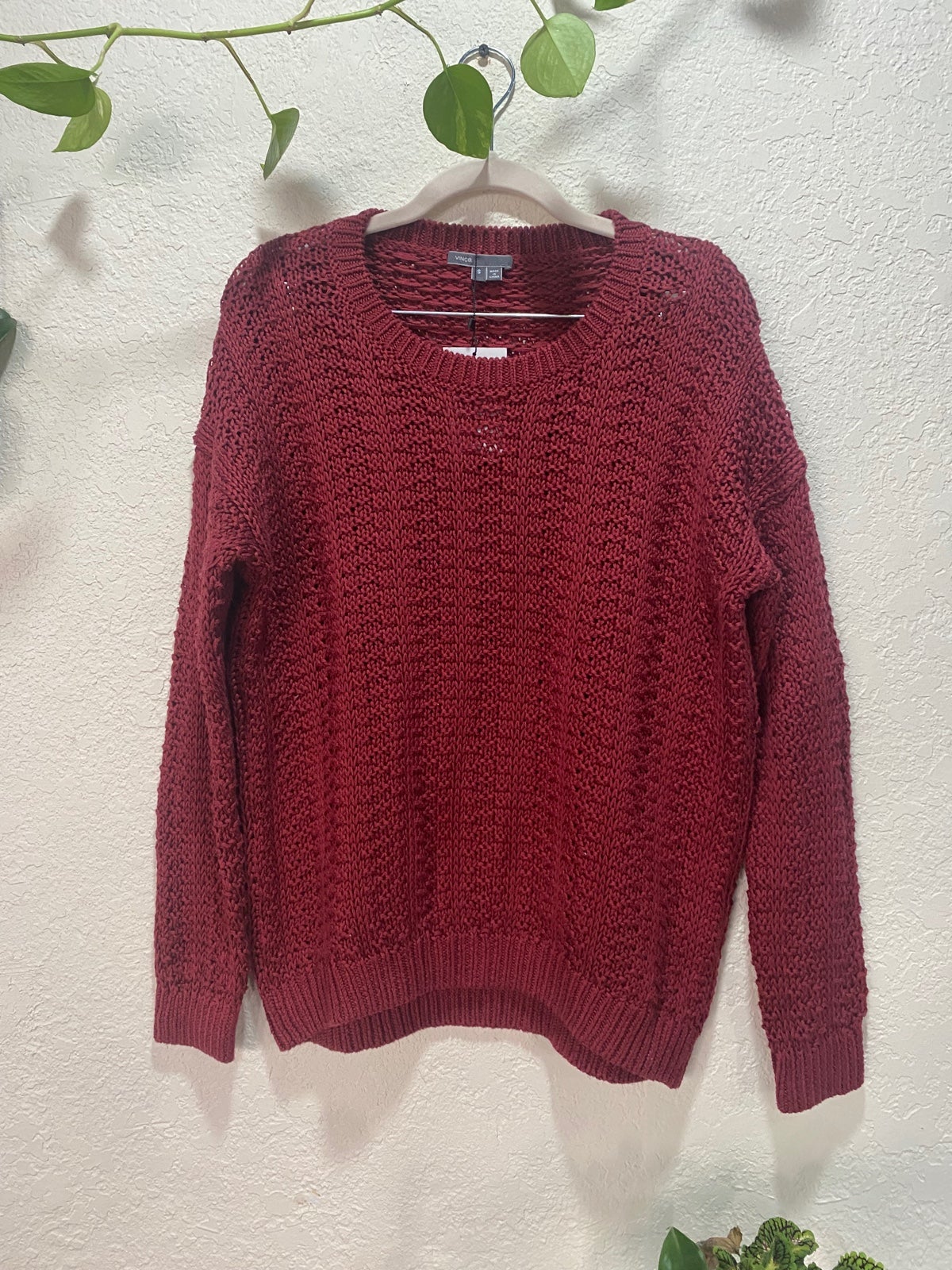 Vince knit burgundy sweater size small