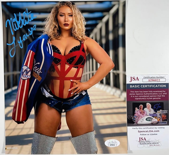 WWE NXT Nikkita Lyons Signed 8x10 Photo E Autograph Takeover JSA COA