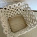 Vintage Spanish Pottery Porcelain Twisted Rope white Basket vase flower floral h