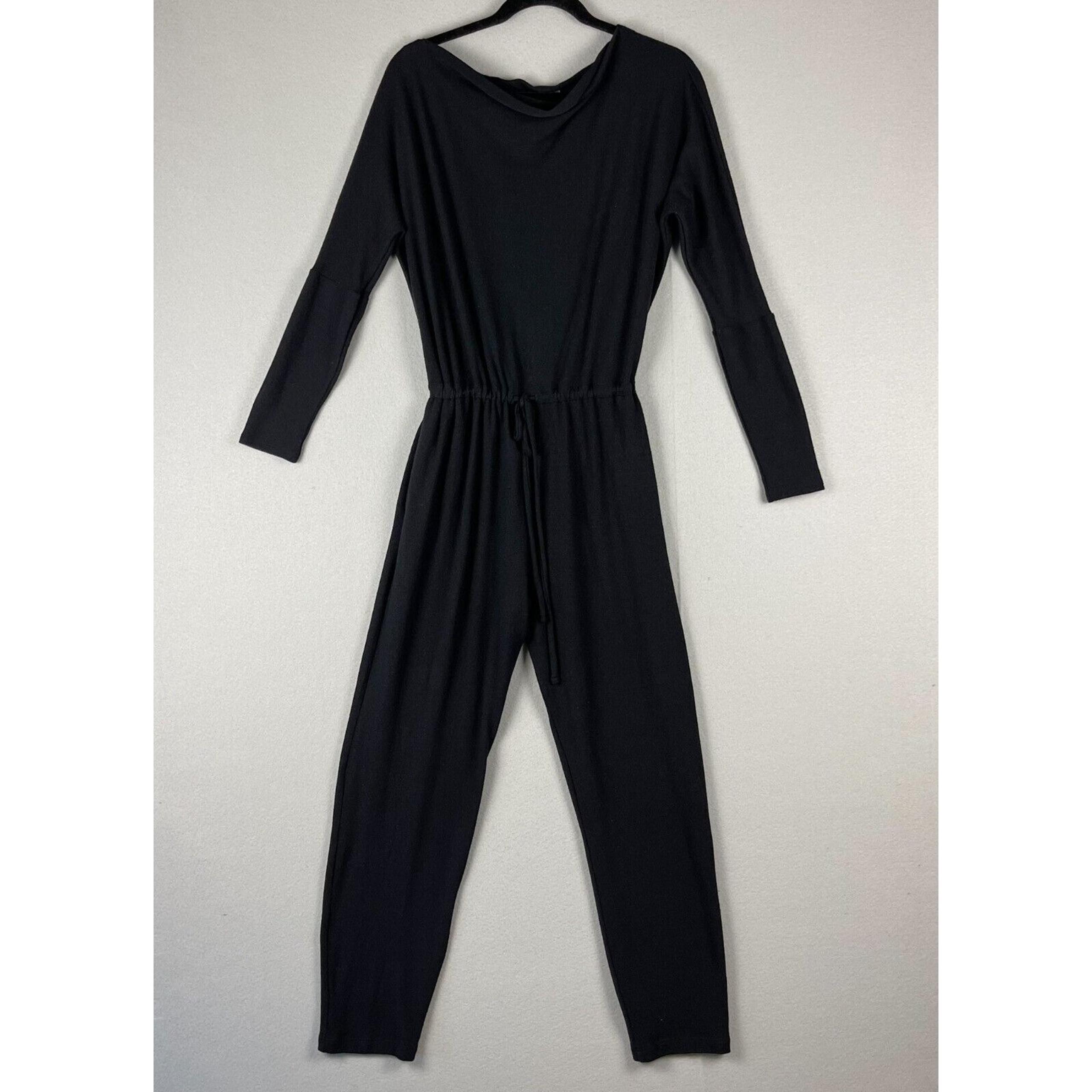 Revolve Enza Costa Jumpsuit Womens Black Modal Jersey Slouch Asymmetrical