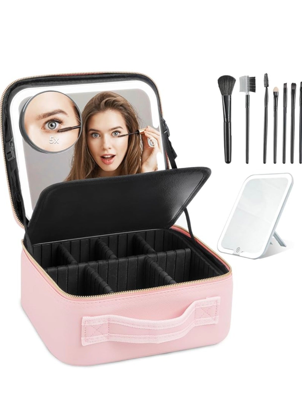 Brand new Travel Makeup Train Case with Mirror of LED Light 3 Color Adjustable