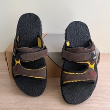 Teva Men Brown/Yellow Slide Sandals- SZ 9