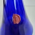 Cobalt Blue Mid Century Glass Decanter Genie Bottle With Plastic Tip Cork 14.5