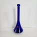 Cobalt Blue Mid Century Glass Decanter Genie Bottle With Plastic Tip Cork 14.5