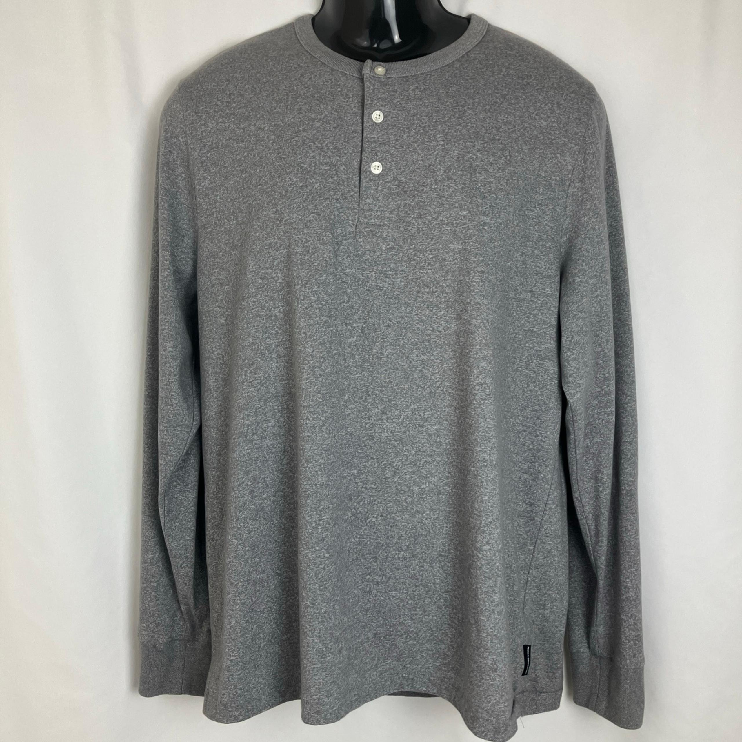 French Connection grey long sleeve Henley T-Shirt men’s size XL