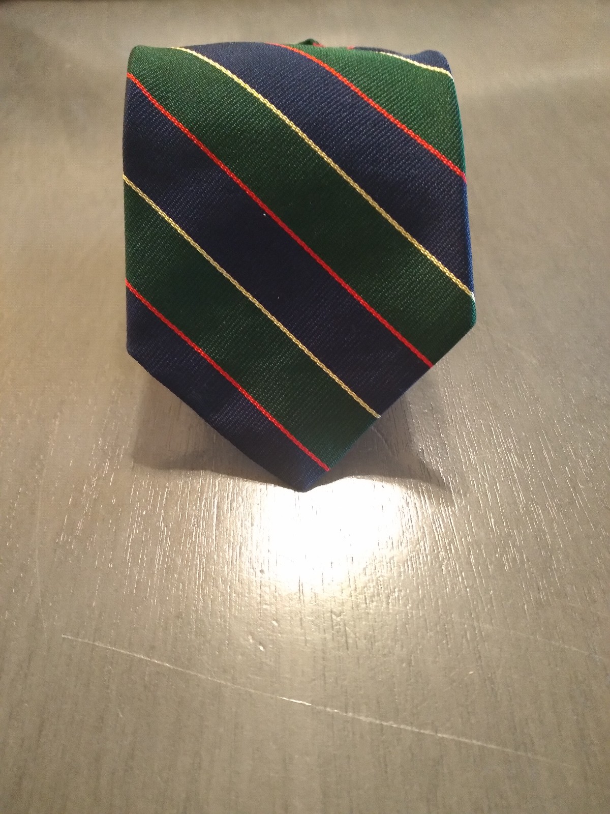 Bert Pulitzer green silk striped necktie