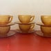 6 Daisy Amber Cup & Saucer Sets by Indiana Glass Retired
