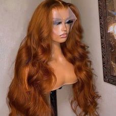 lace front wig human hair blended