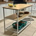 Kitchen Island with 3 Shelves, 39.4 Inches Width Kitchen Shelf w/ Large Worktop