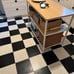 Kitchen Island with 3 Shelves, 39.4 Inches Width Kitchen Shelf w/ Large Worktop