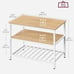 Kitchen Island with 3 Shelves, 39.4 Inches Width Kitchen Shelf w/ Large Worktop