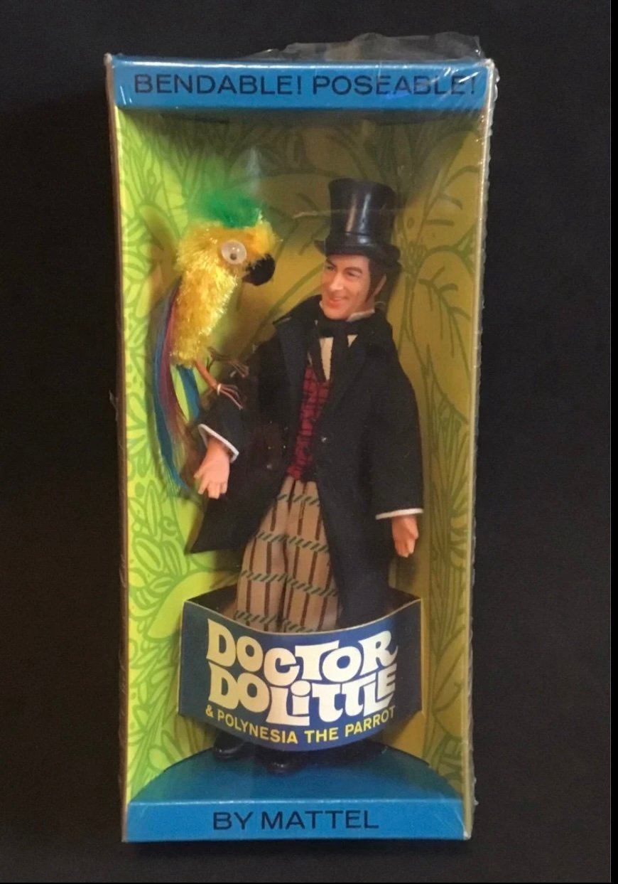 Vintage 1967 Mattel DR DOLITTLE & Polynesia the Parrot New In Box