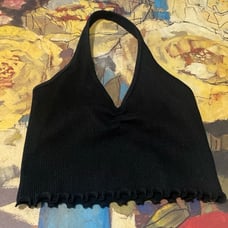 GILLY HICKS Ribbed Cropped Halter (size:S)