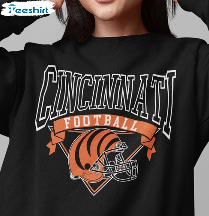 Cincinnati Ohio Football Sweatshirt Vintage Style Cincinnati Football Crewneck S