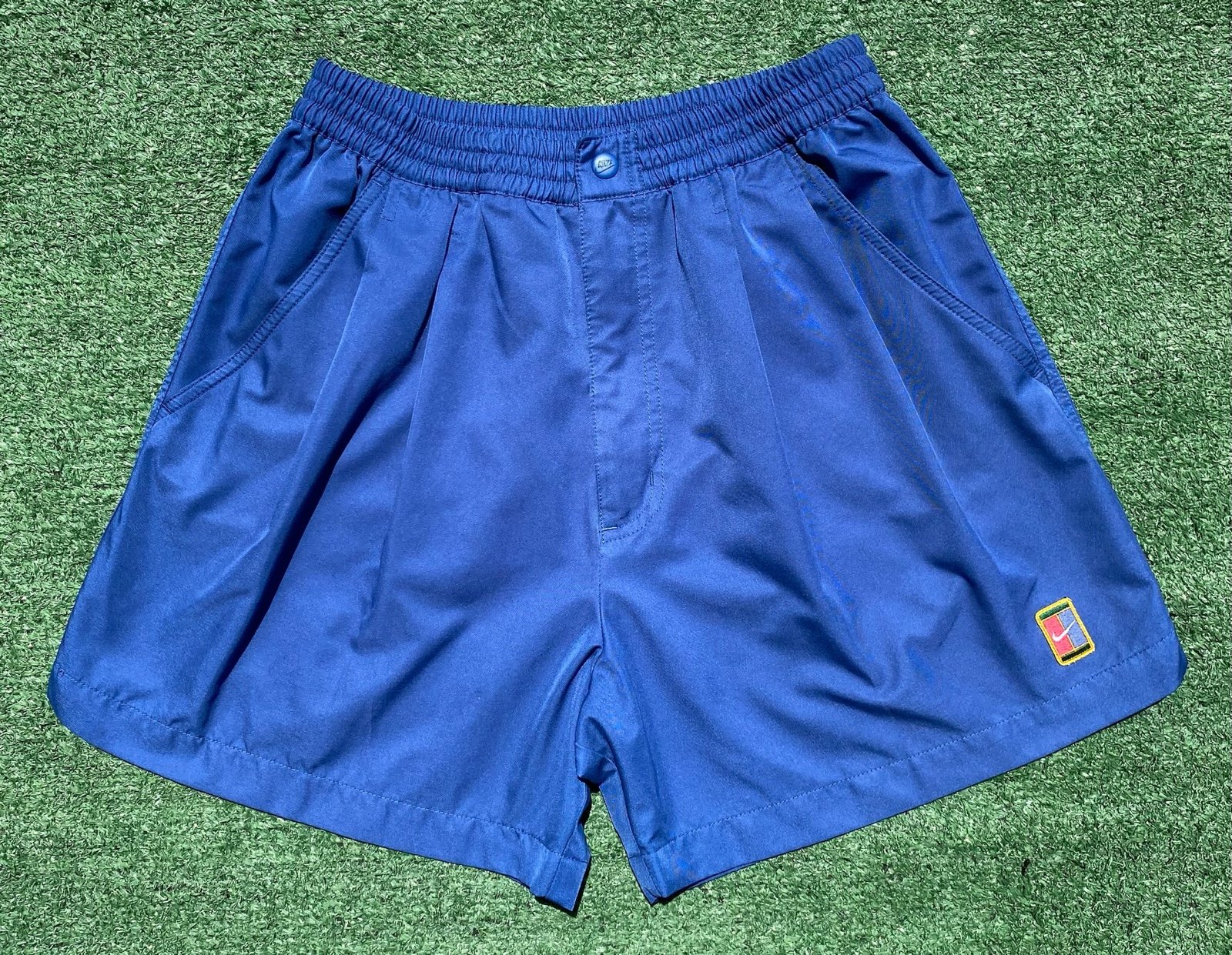 VTG 90’s Nike Challenge Court Tennis Agassi Blue Polyester Shorts Men’s Medium