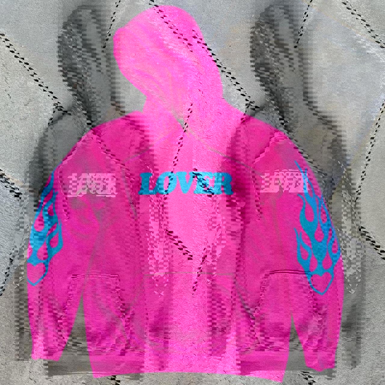 Bianca Chandon Lover Hoodie Pink + Blue Flames