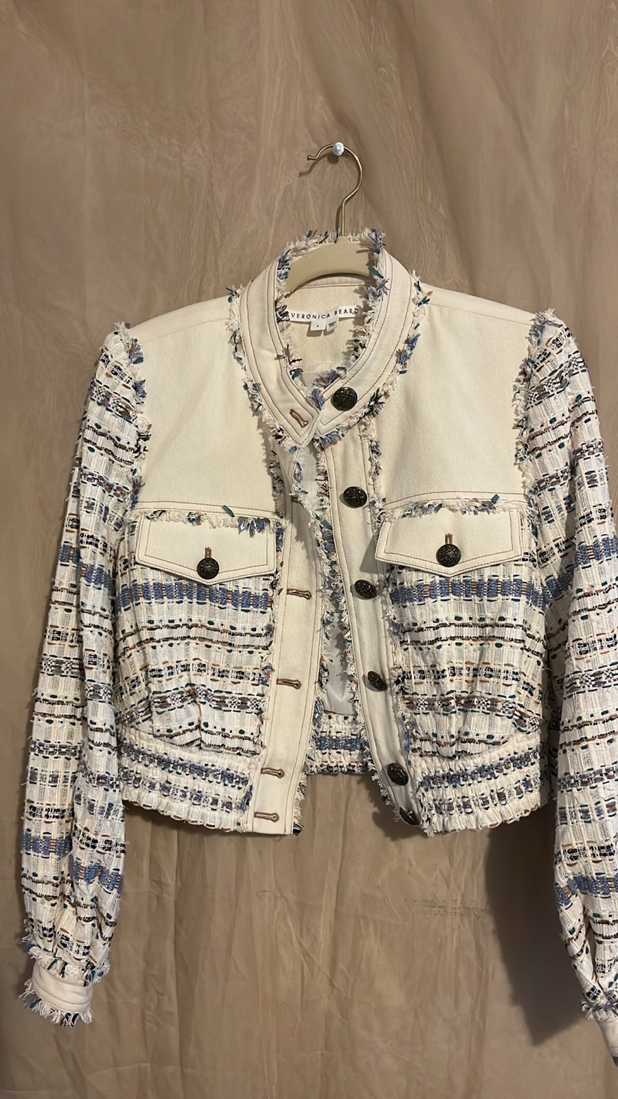 Veronica Beard Darren Tweed Button Jacket Women's size 4. Great used conditions