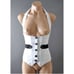 White Black Evening Formal Womens Punk Gothic Slim Sleeveless Halter Vest Top L