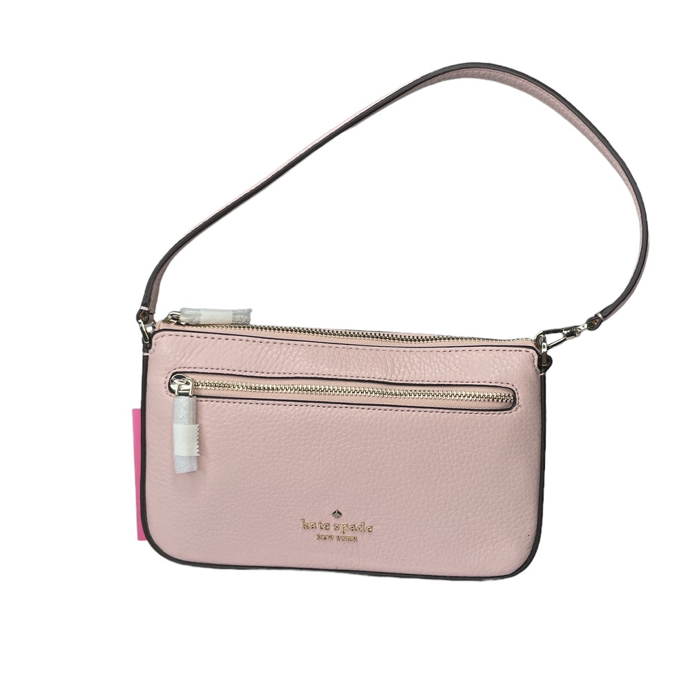 Kate Spade Leila Pebbled Leather Convertible Wristlet Rose Smoke