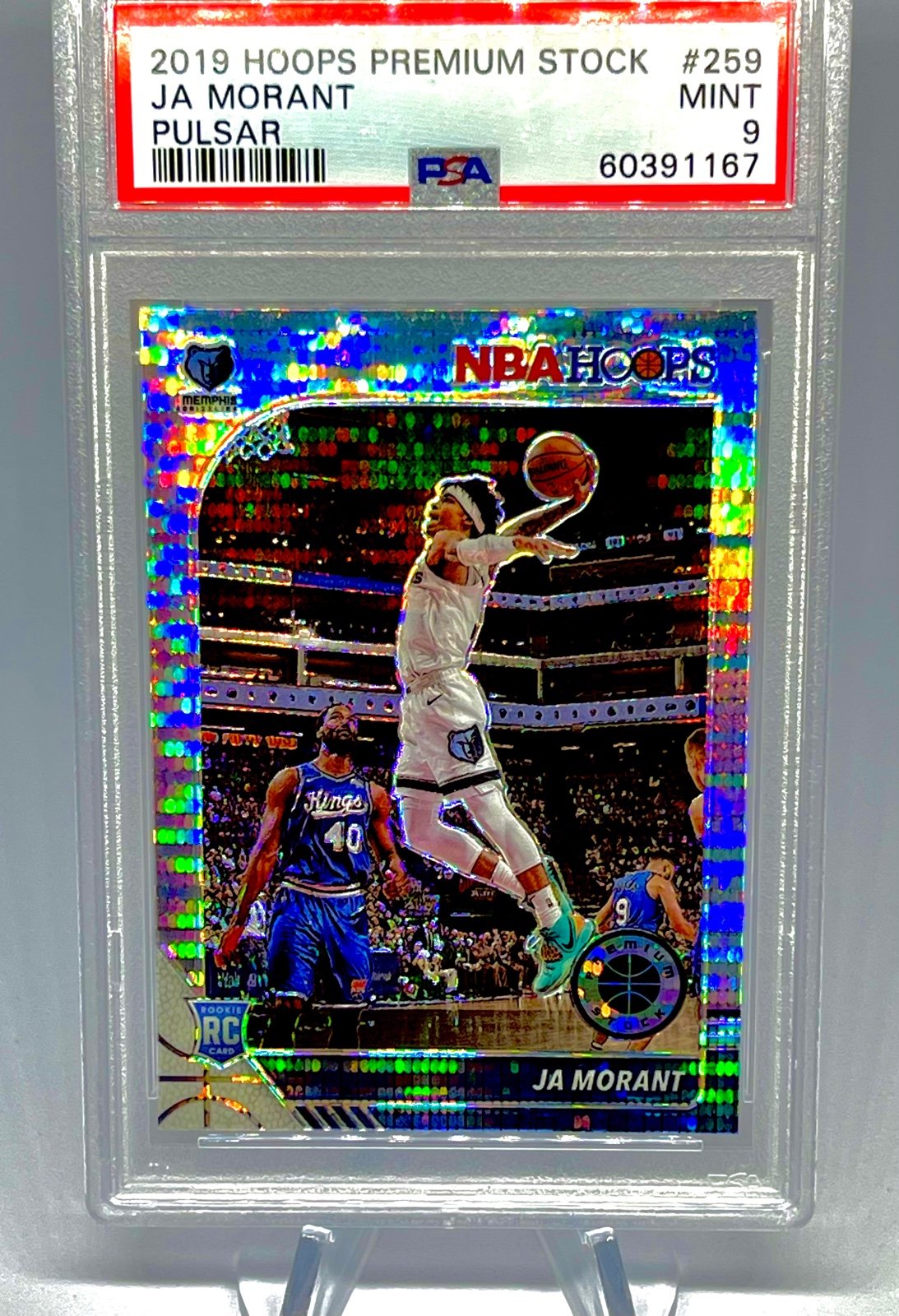 Ja Morant ~ 2019 Hoops Premium Rookie Pulsar PRIZM PSA 9 Mint RC #259