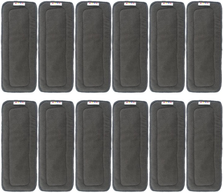 ALVABABY Charcoal Bamboo Inserts Cloth Diaper Liner 5-Layer Inserts Reusable Lin