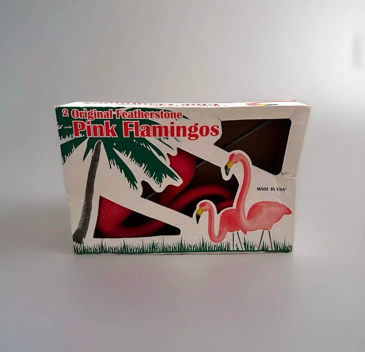 Vintage 2 Original Don Featherstone Pink Flamingos Lawn Blow Mold NEW Made USA