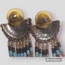 Native American Navajo Earrings, signed Q.T. Quoc Turquoise