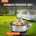 VEVOR BBQ Rotisserie Ring Kit for 22 Kettle Charcoal Grills Stainless Steel