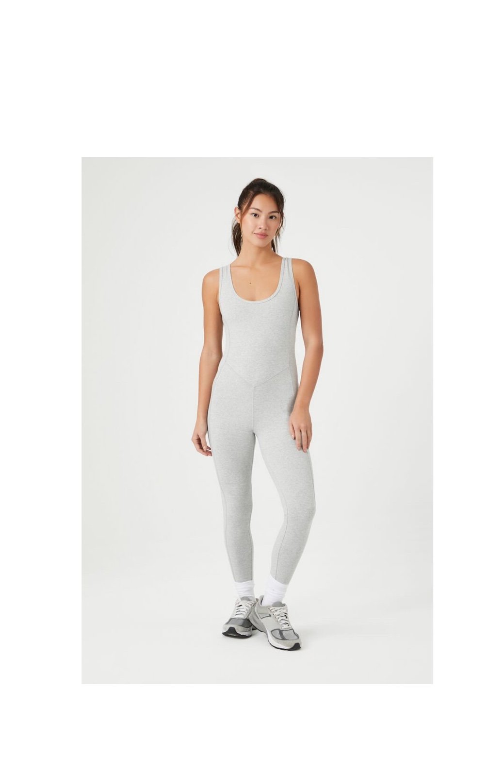Forever 21 Gray Athletic Jumpsuit with Racerback