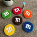 Habd tufted M&Ms coaster rugs!! Mug rugs 6 piece set ooak!