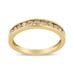 14K Yellow Gold Plated .925 Sterling Silver Champagne Diamond Ring