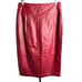Newport News women’s size 4 leather red skirt knee length zipper slit