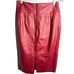 Newport News women’s size 4 leather red skirt knee length zipper slit