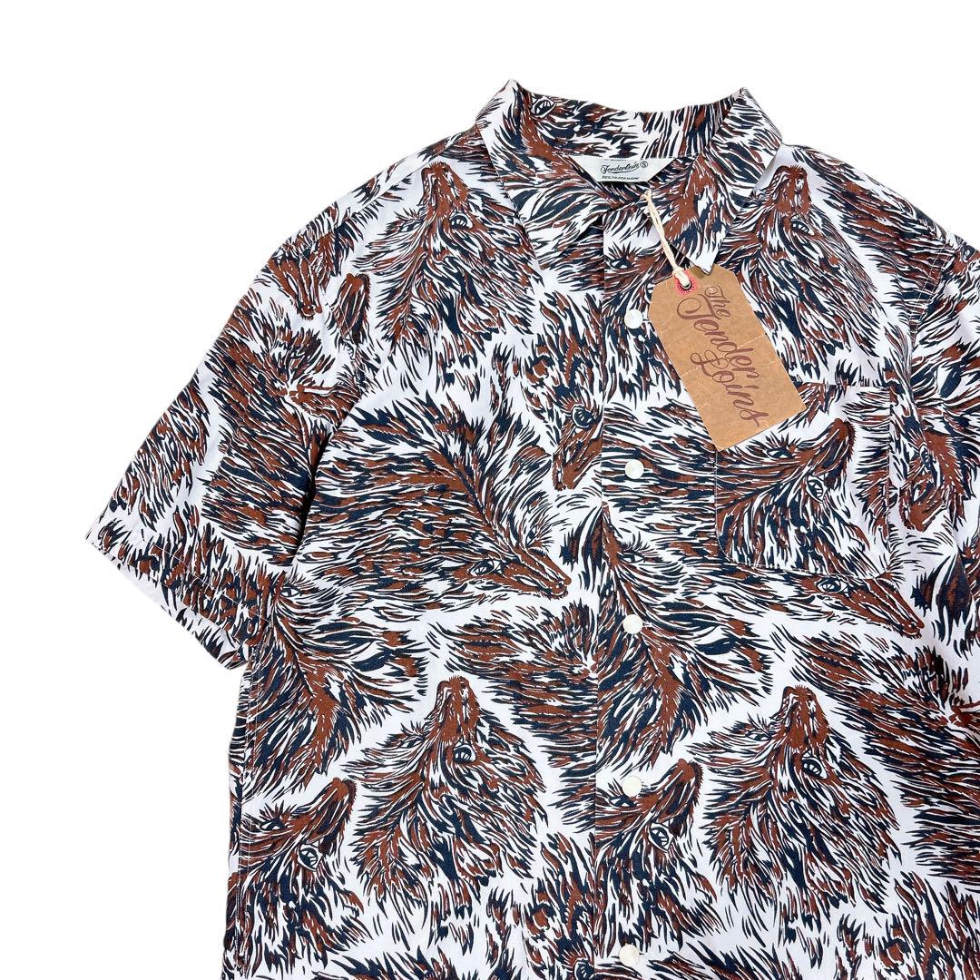 ★Limited Release★ TENDERLOIN Short Sleeve Shirt Wolf Brown White S