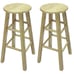 Natural Wood Backless Indoor Bar Stool, Fully Assembled,-FJKSLJ251