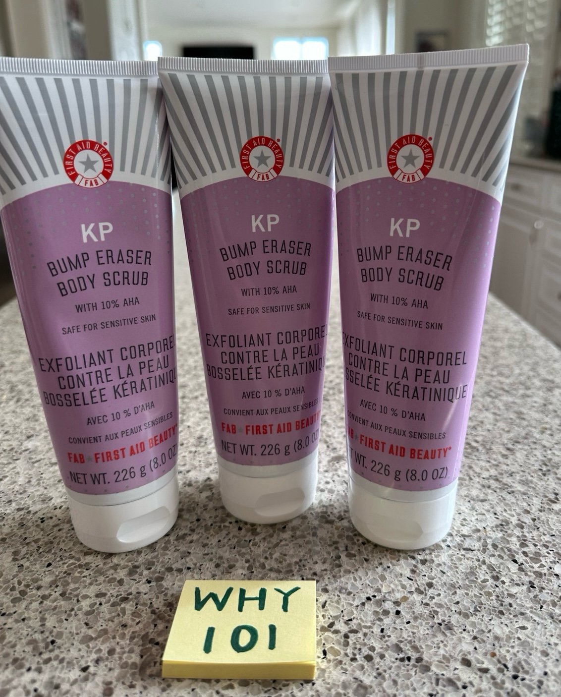 X3 First Aid Beauty KP Bump Eraser Body Scrub 10% AHA JUMBO SIZE 8oz/226g SEALED