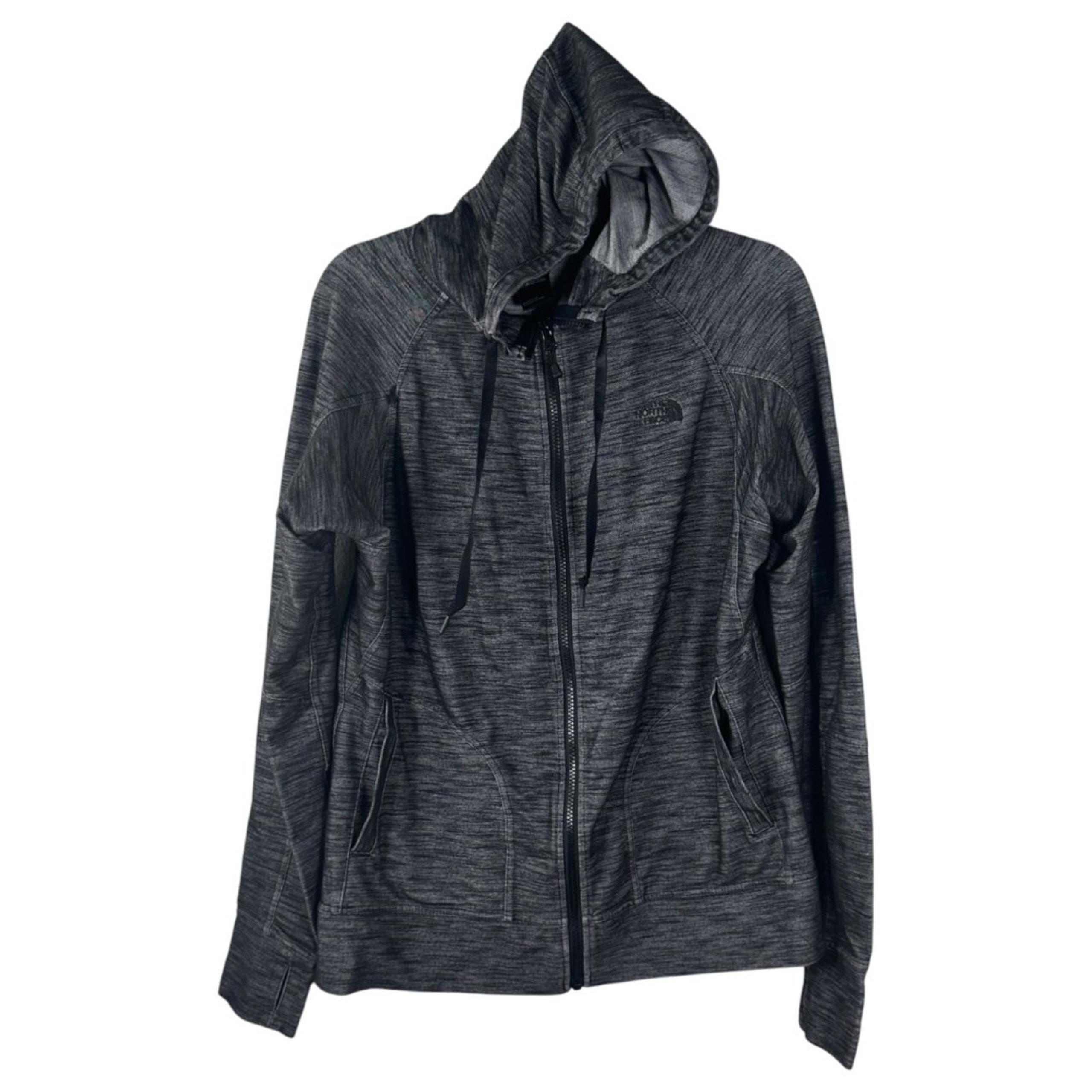 The North Face Heathered Grey Zip Up Sweater Jacket Women's Size XL