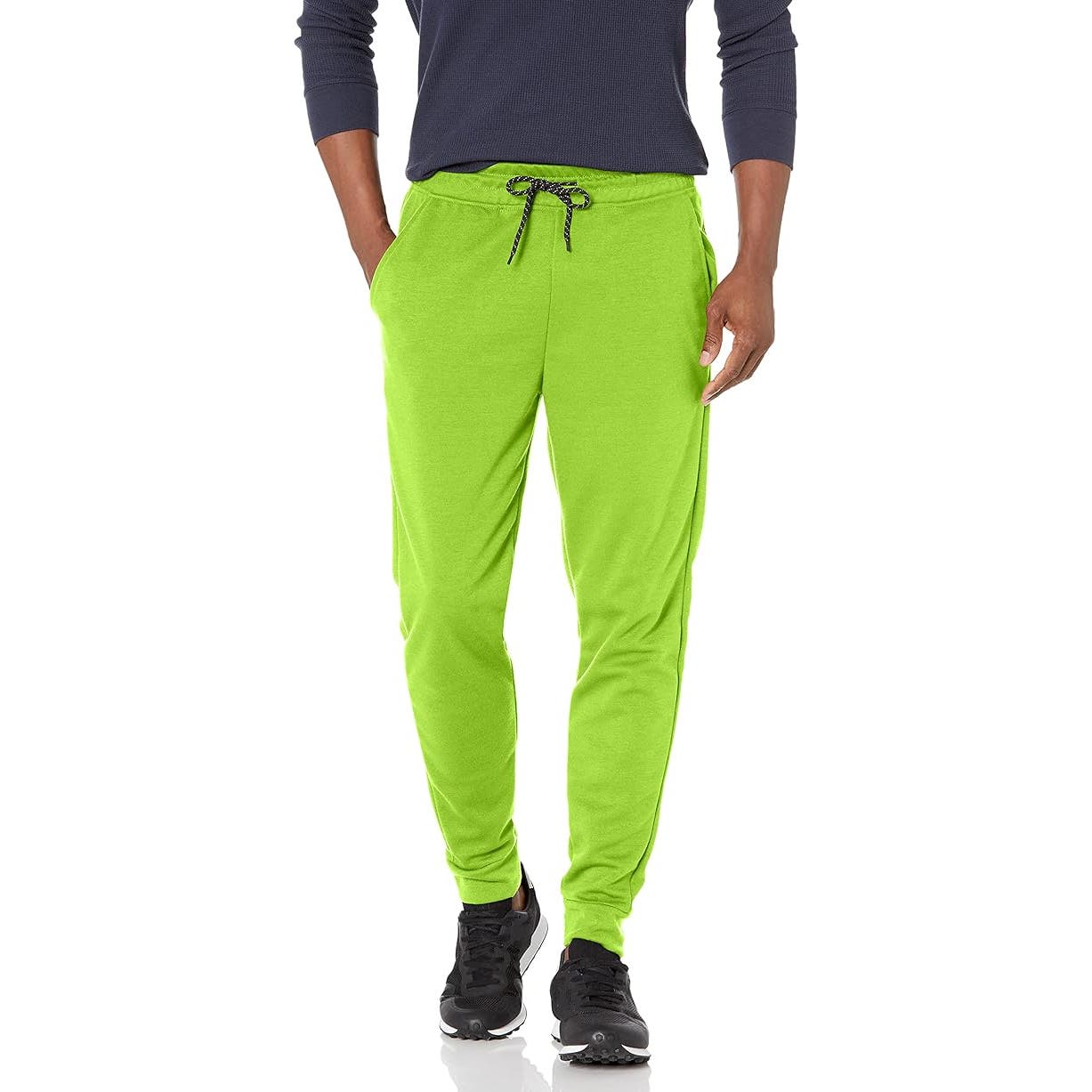 Southpole Men's Tech Jogger Fleece Pants in Lime, Size S