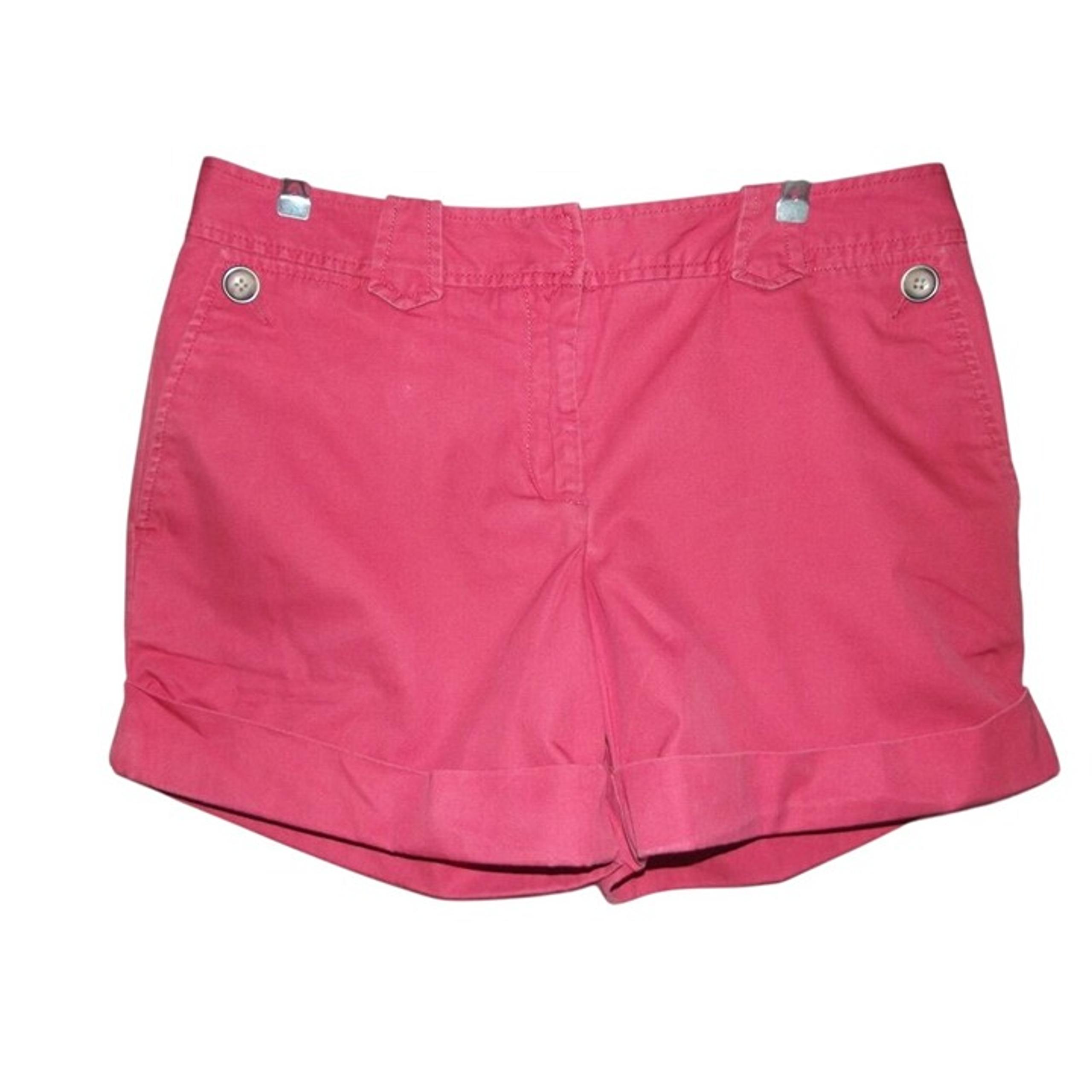 Lands' End Shorts Womens 10 Red Cotton pockets cuffed FIT 1 Modern Mid Rise