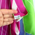 Vintage Vera Neumann silk scarf color block mod retro geometric neon green blue