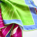 Vintage Vera Neumann silk scarf color block mod retro geometric neon green blue