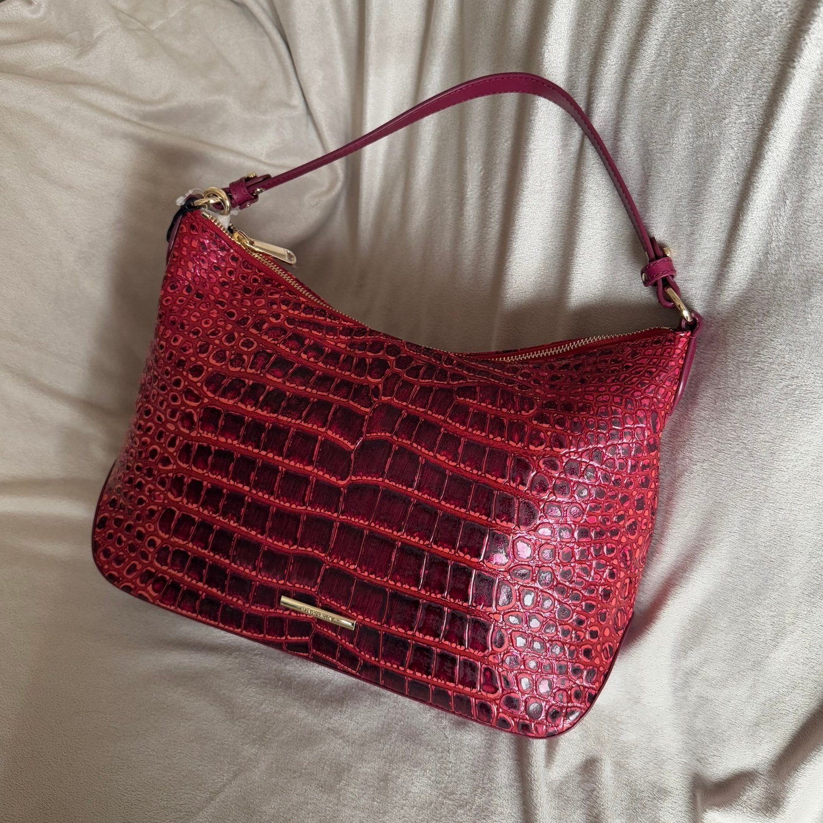 NWT Brahmin Heather Pomegranate Amalthea Medium Leather Shoulder Bag