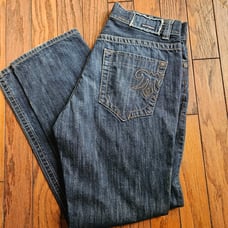 Vintage Y2k Mek Dnm Embroidered Baggy Wide Leg Jeans Size 36x32