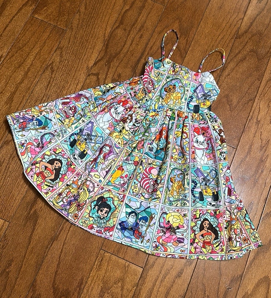 Wild Rich Kids Disney characters strap dress size 8