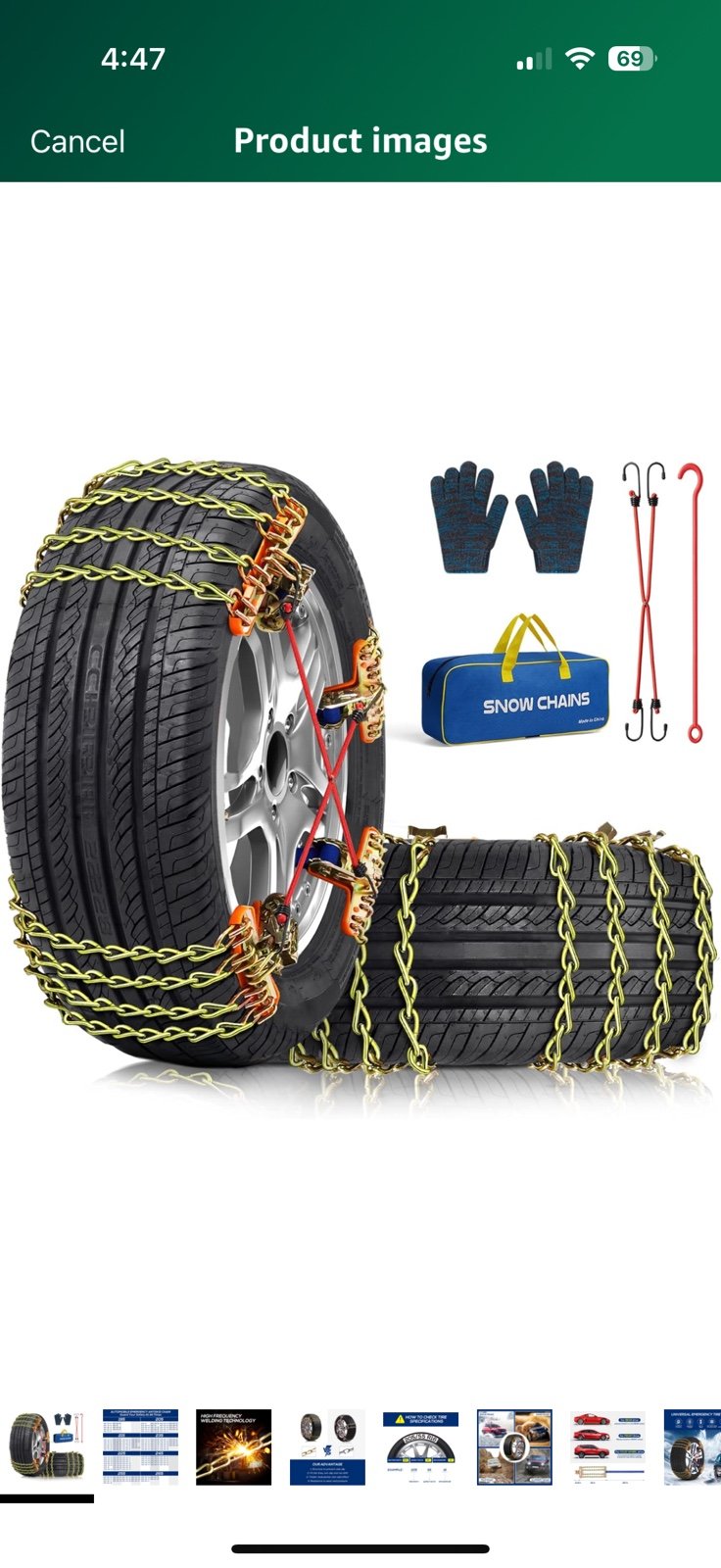 New Snow Tire Chains for Car SUV Pickup Trucks, Universal Car Snow Chains, Snow