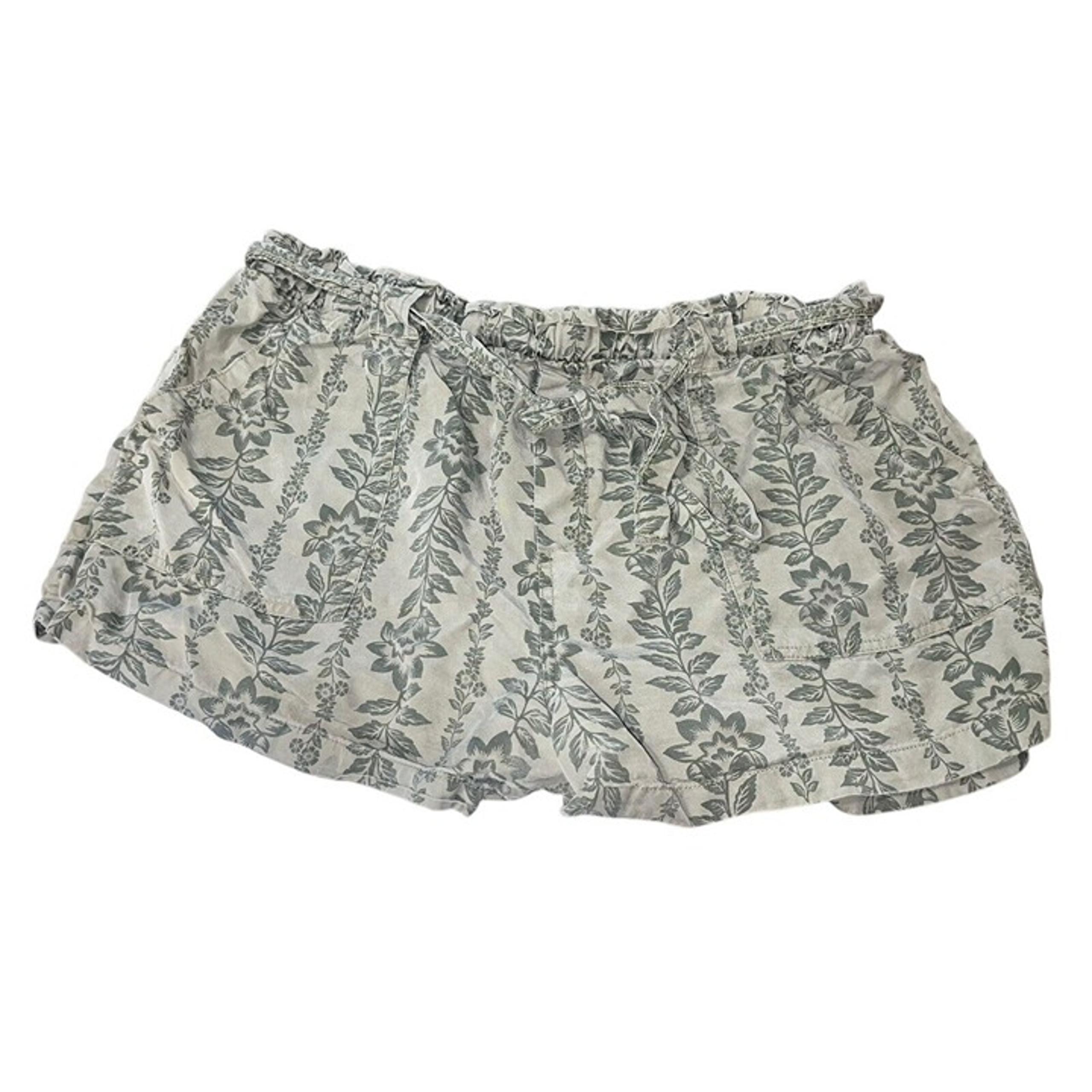 TIME AND TRU Women's Size XXL 20 Olive Green Floral Elastic Waist Shorts