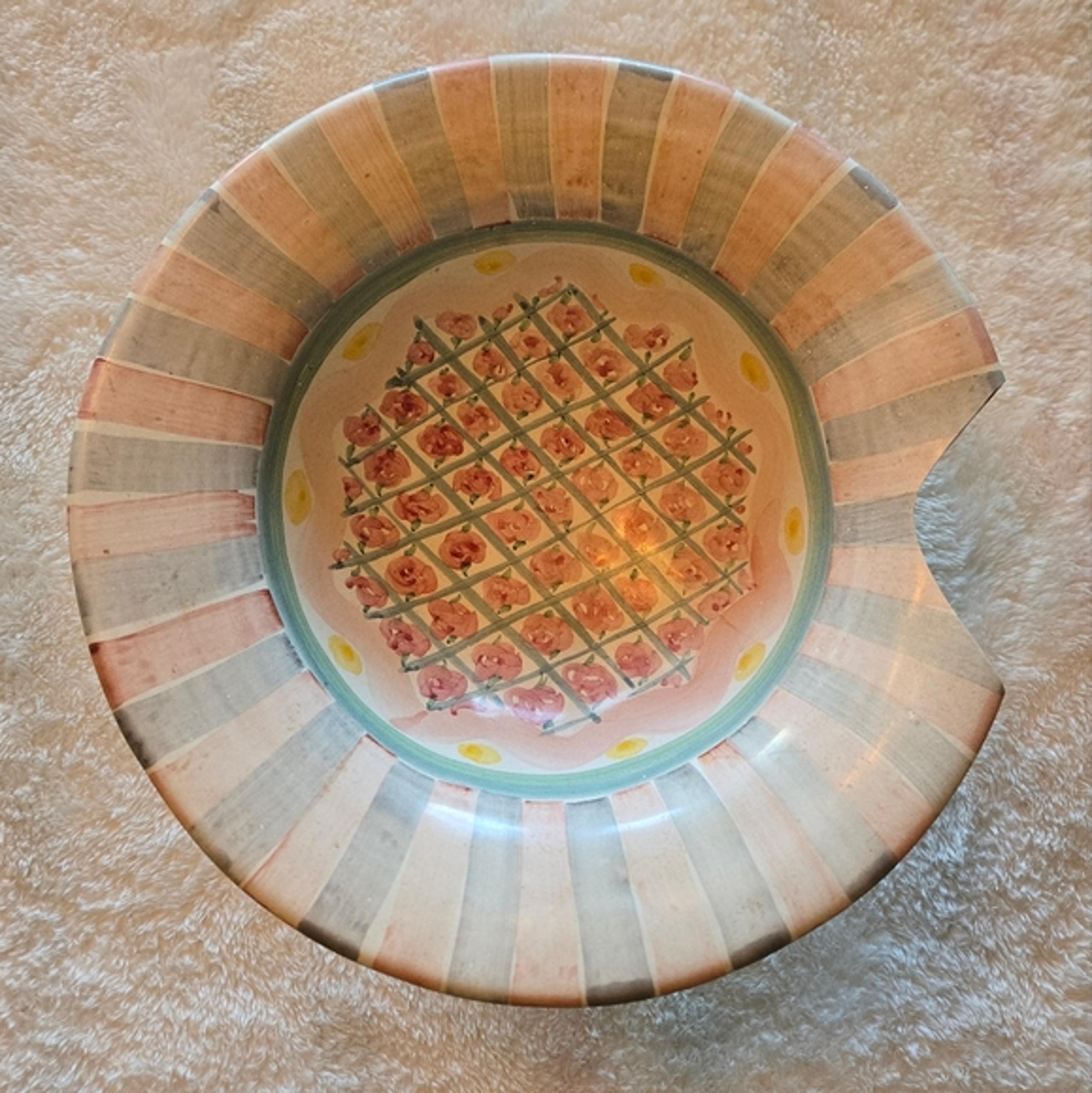 MacKenzie-Childs Pastel Striped and Floral Bowl