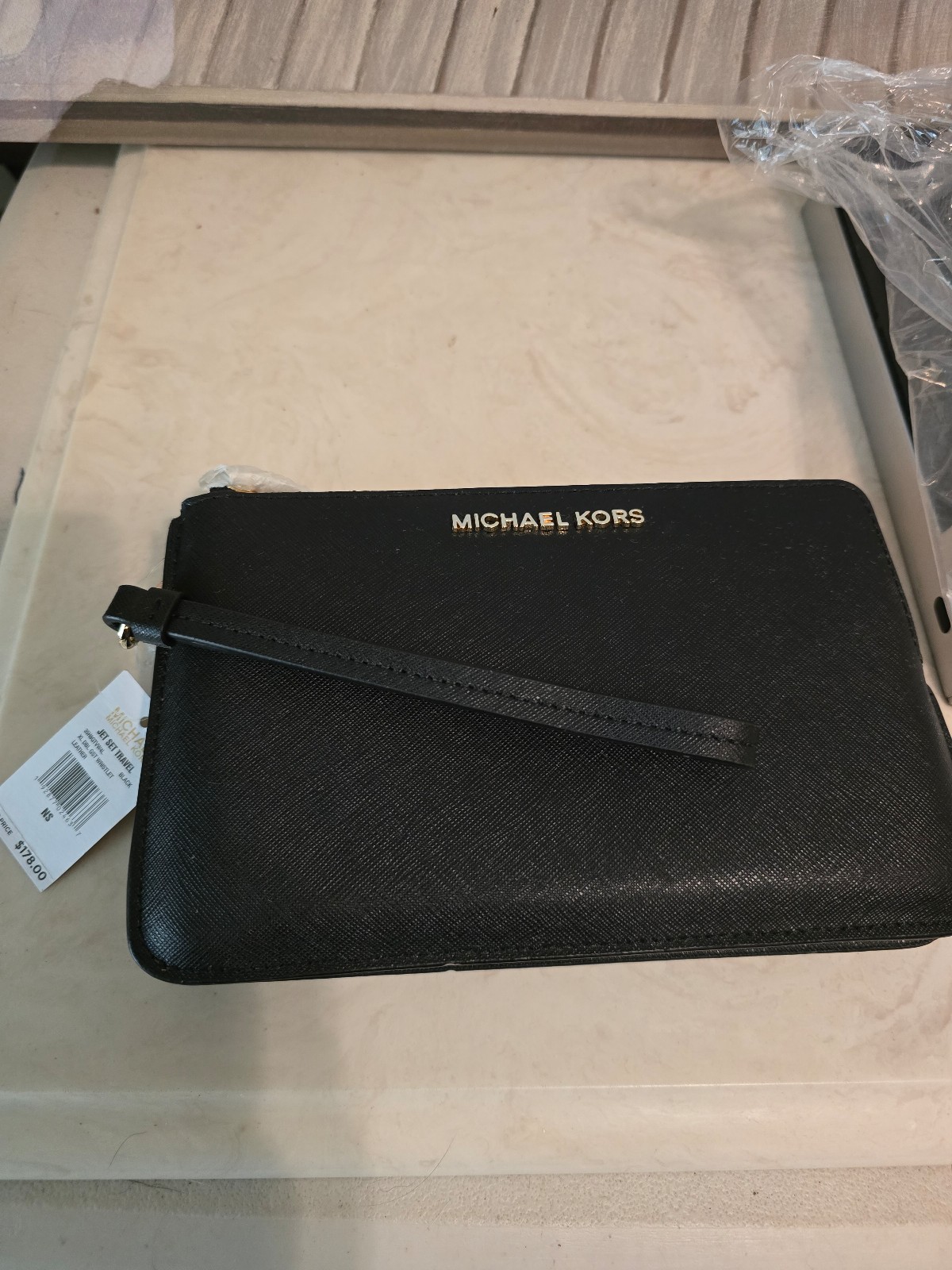 Michael Kors XL Double GST Wristlet Leather msrp 178 NEW