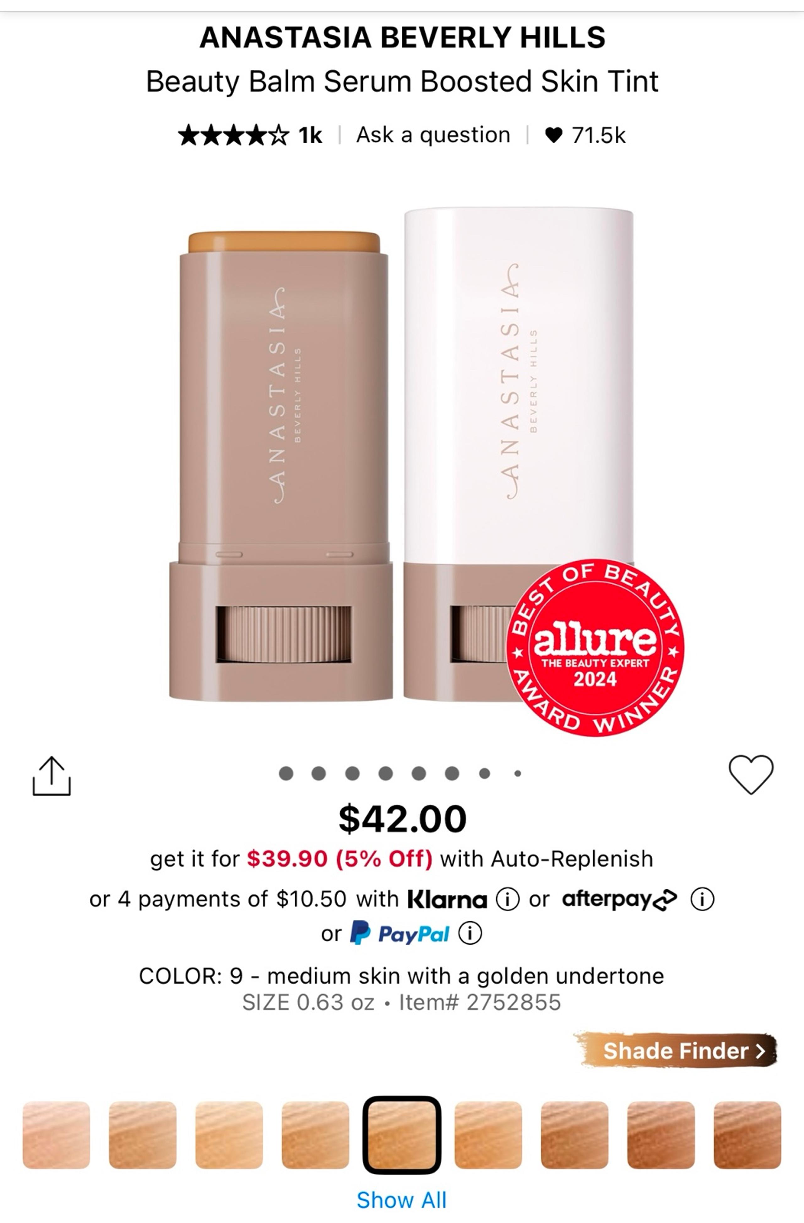 Anastasia Beauty Balm Serum Boosted Skin Tint