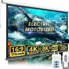 Aoxun 110 Motorized Projector Screen - Indoor and Outdoor Movies Screen 110 inc